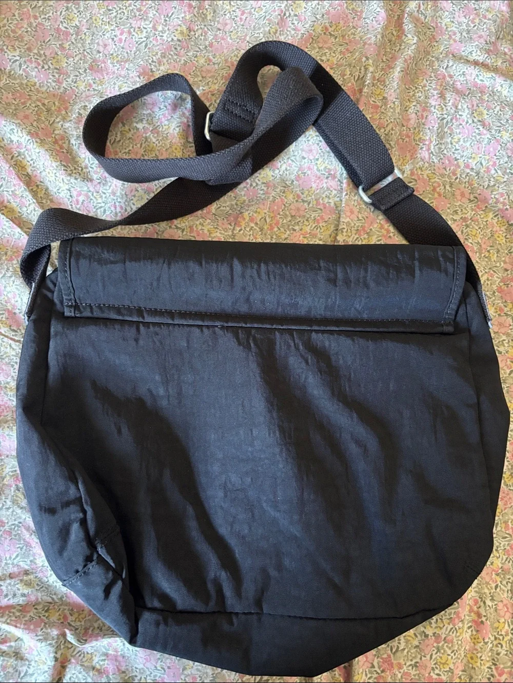Kipling Black Nylon Messenger Crossbody Bag